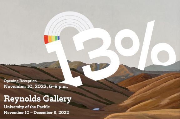 13% rainbow over brown fields gallery exhibition poster