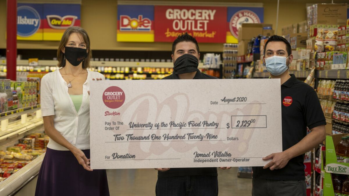 Pacific food pantry receives donation from Stockton Grocery Outlet